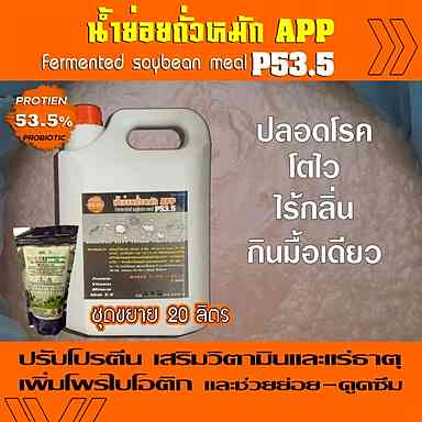 โปรตีนน้ำถั่วหมัก App 1 แกนลอน ผสมอาหาร  1 ตัน